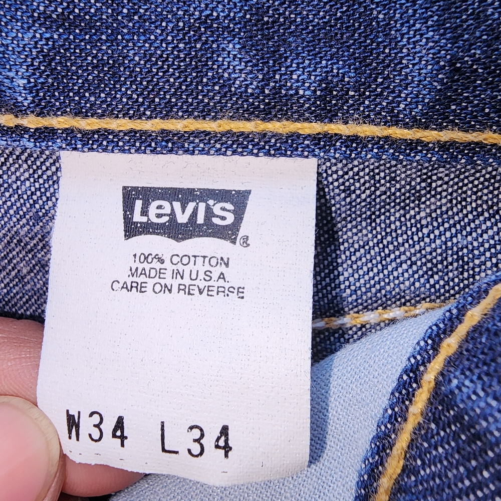 Vtg Levi's Lot 53 Red Tab Men's Dark Blue Jeans Straight Leg Bootcut Sz 34/34 - Picture 9 of 16